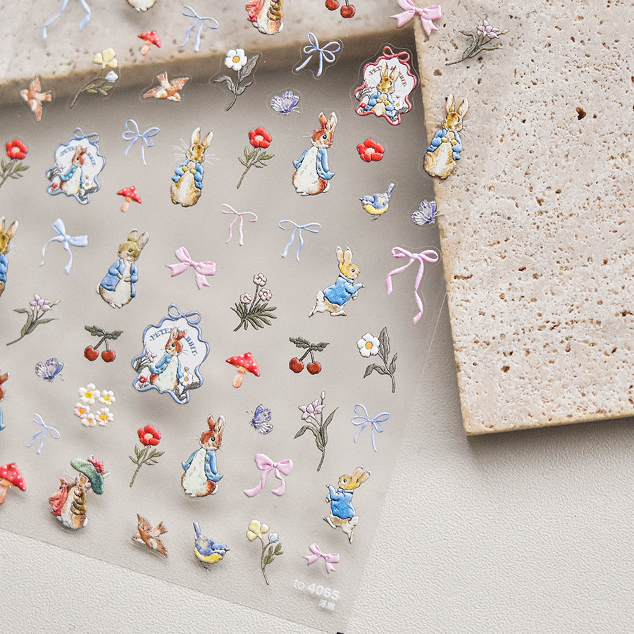 Bunny Nail Deco Stickers by LuLuFun Studio | Ultra-Thin Manicure Decals