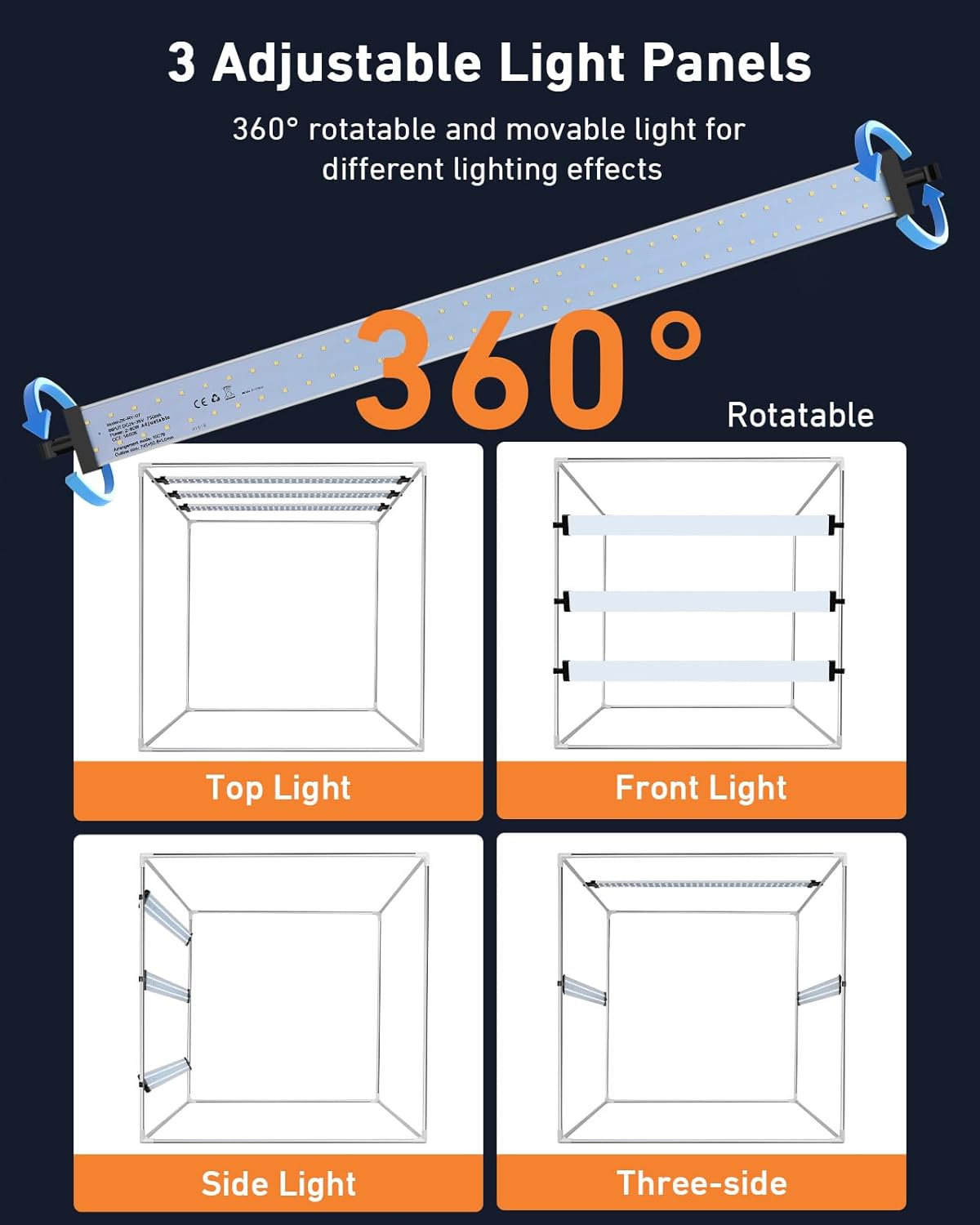 DUCLUS 80cm Photography Light Box | 5600K Dimmable LED Studio with 6 Backdrops