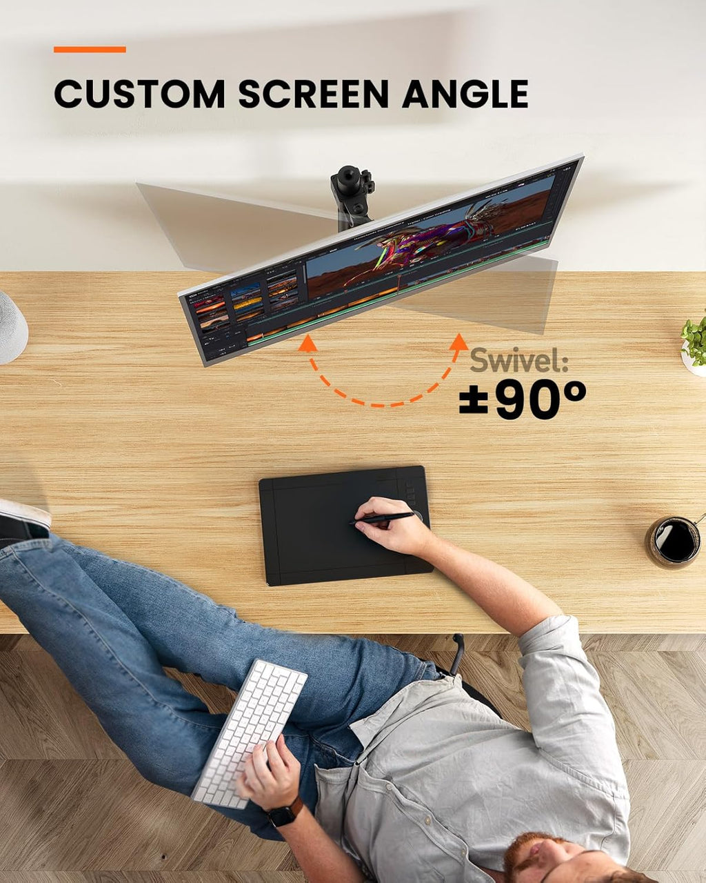 ErGear Single Monitor Stand | 13-32 Inch VESA Desk Mount | 8kg Capacity