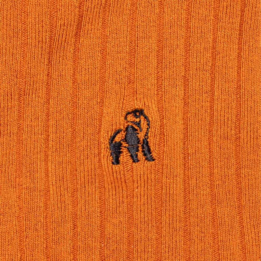 Swole Panda Burnt Orange Bamboo Socks – Ribbed Sustainable Hosiery