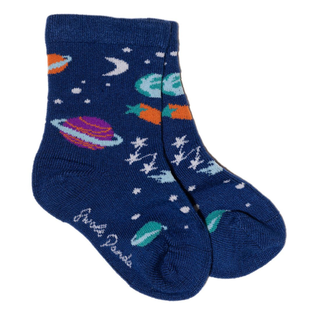 Swole Panda Children's Outer Space Bamboo Socks – Seamless & Breathable