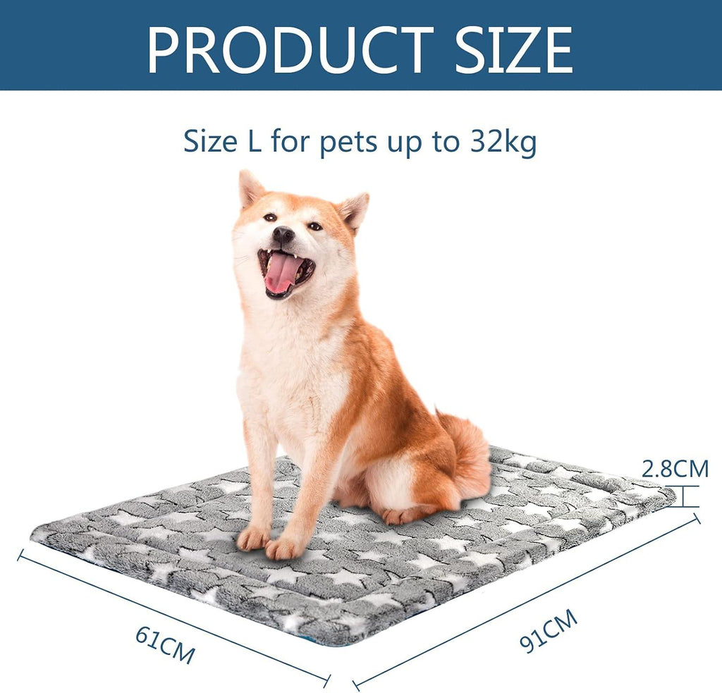 KROSER Reversible Dog Crate Mat | Washable Foam Pet Bed - 91x61cm