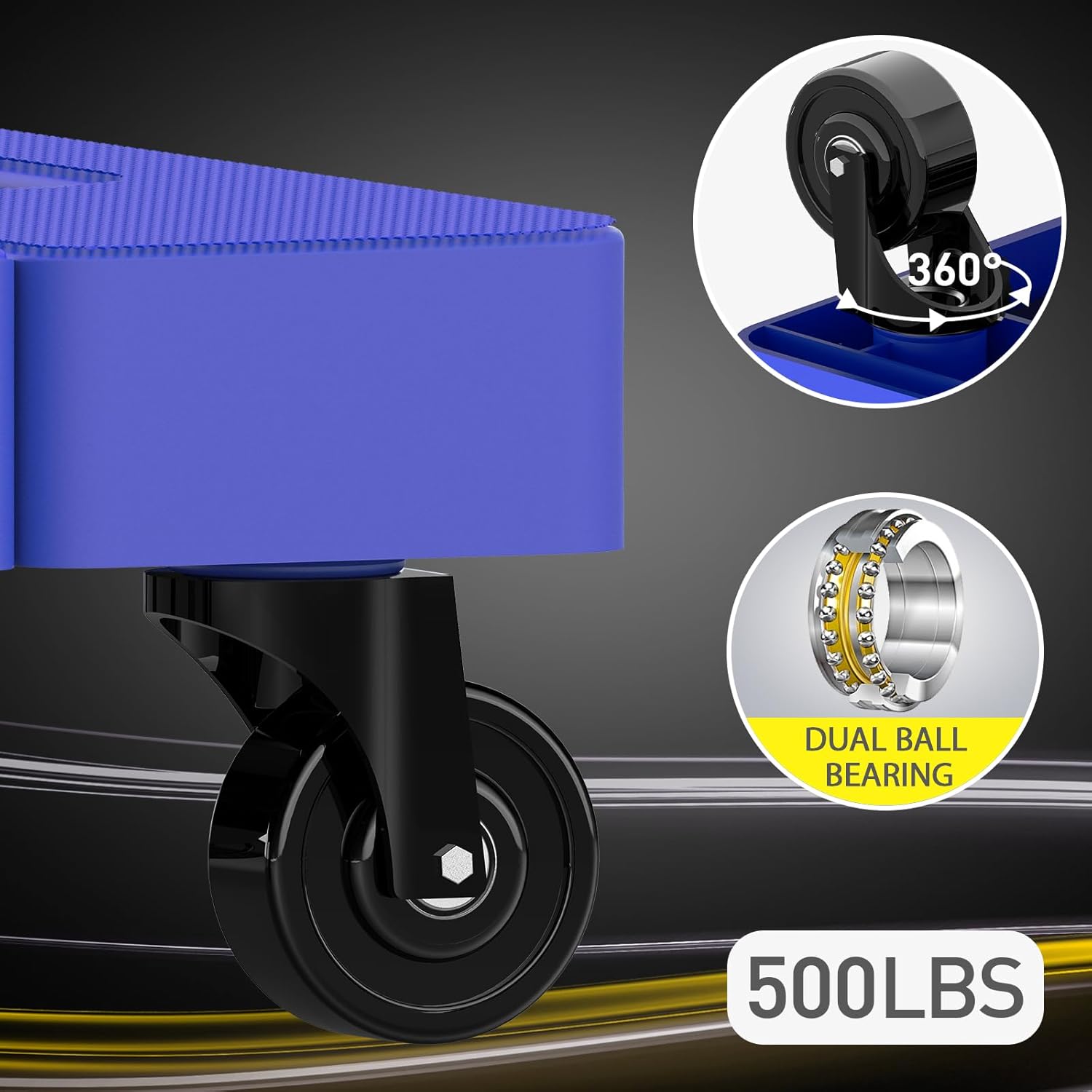 SOLEJAZZ Folding Hand Truck – 500lb Heavy Duty 6-Wheel Portable Dolly