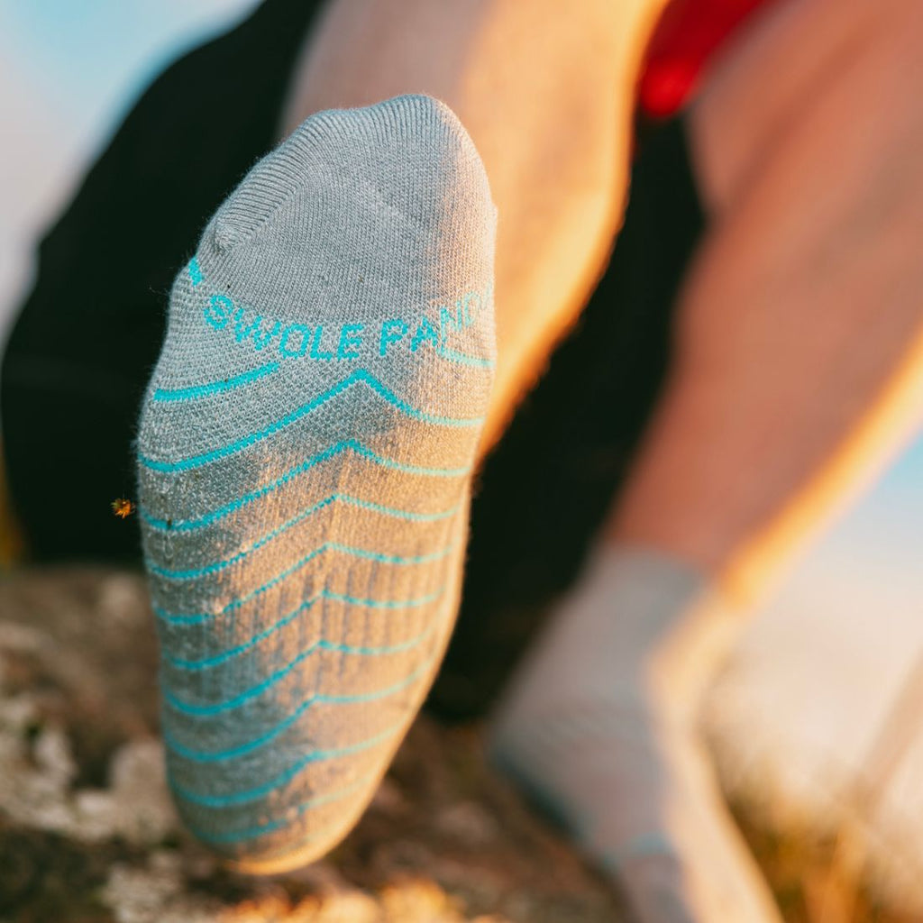 Swole Panda Grey Performance Trainer Socks | Bamboo Cushioned Athletic Socks