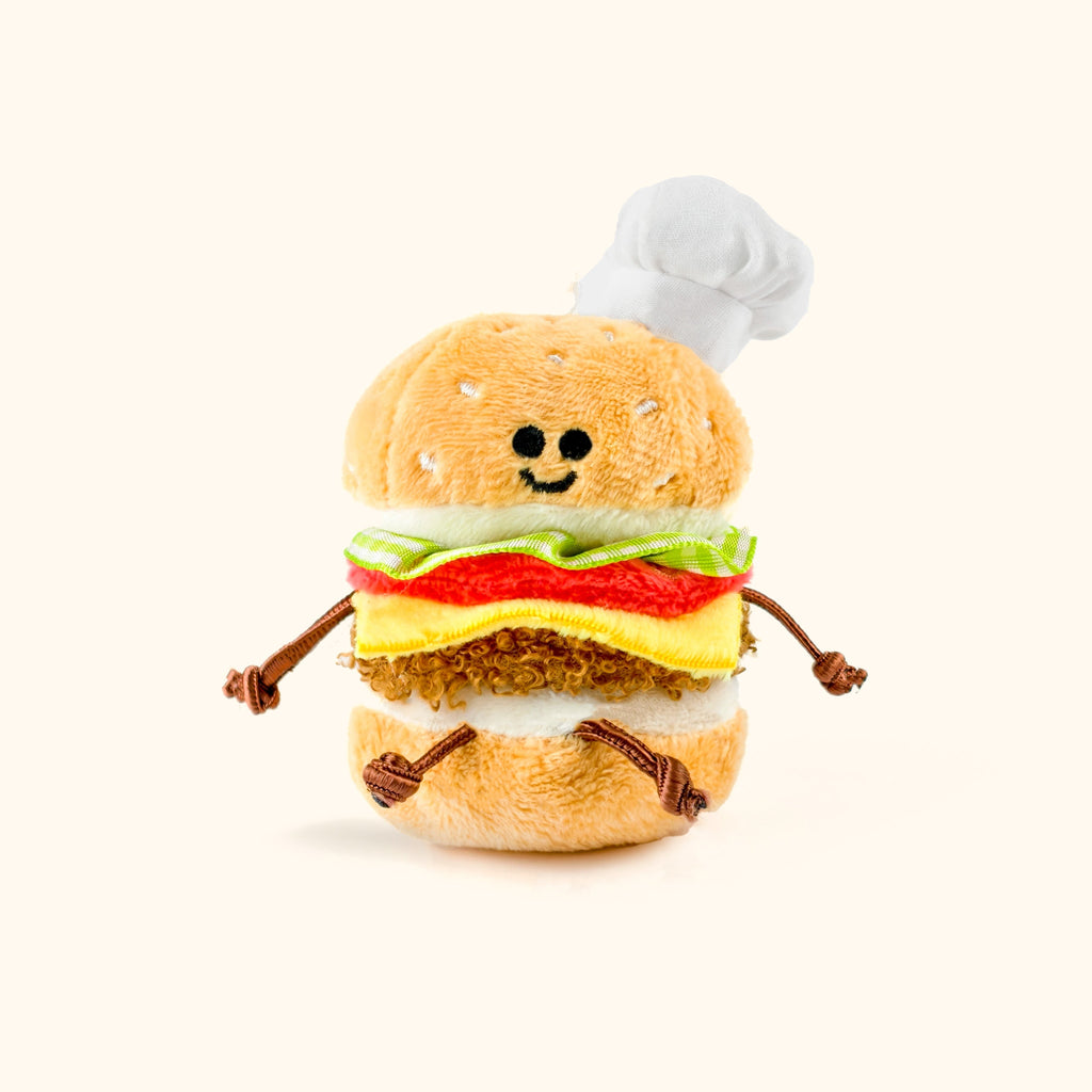 LuLuFun Studio Mini Burger Plush Toy – Cute Food Bag Charm Keychain