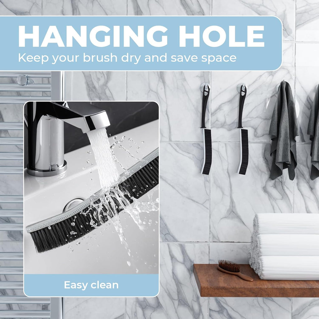 FOOGWEE Crevice Cleaning Brush Set | 6pcs Hard Bristle Grout Cleaner