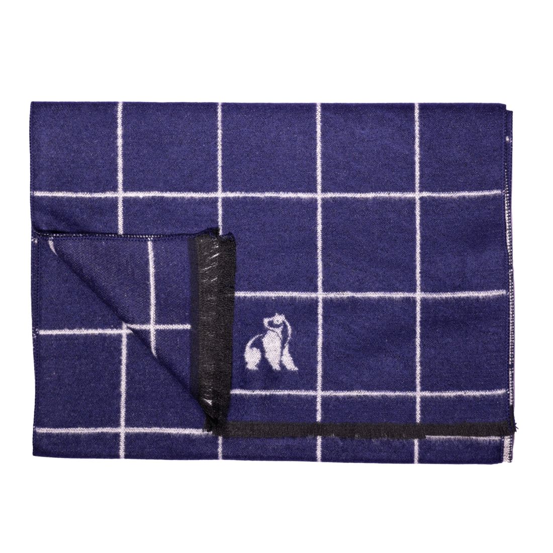 Swole Panda Blue Check Bamboo Scarf – Sustainable & Breathable Neckwear
