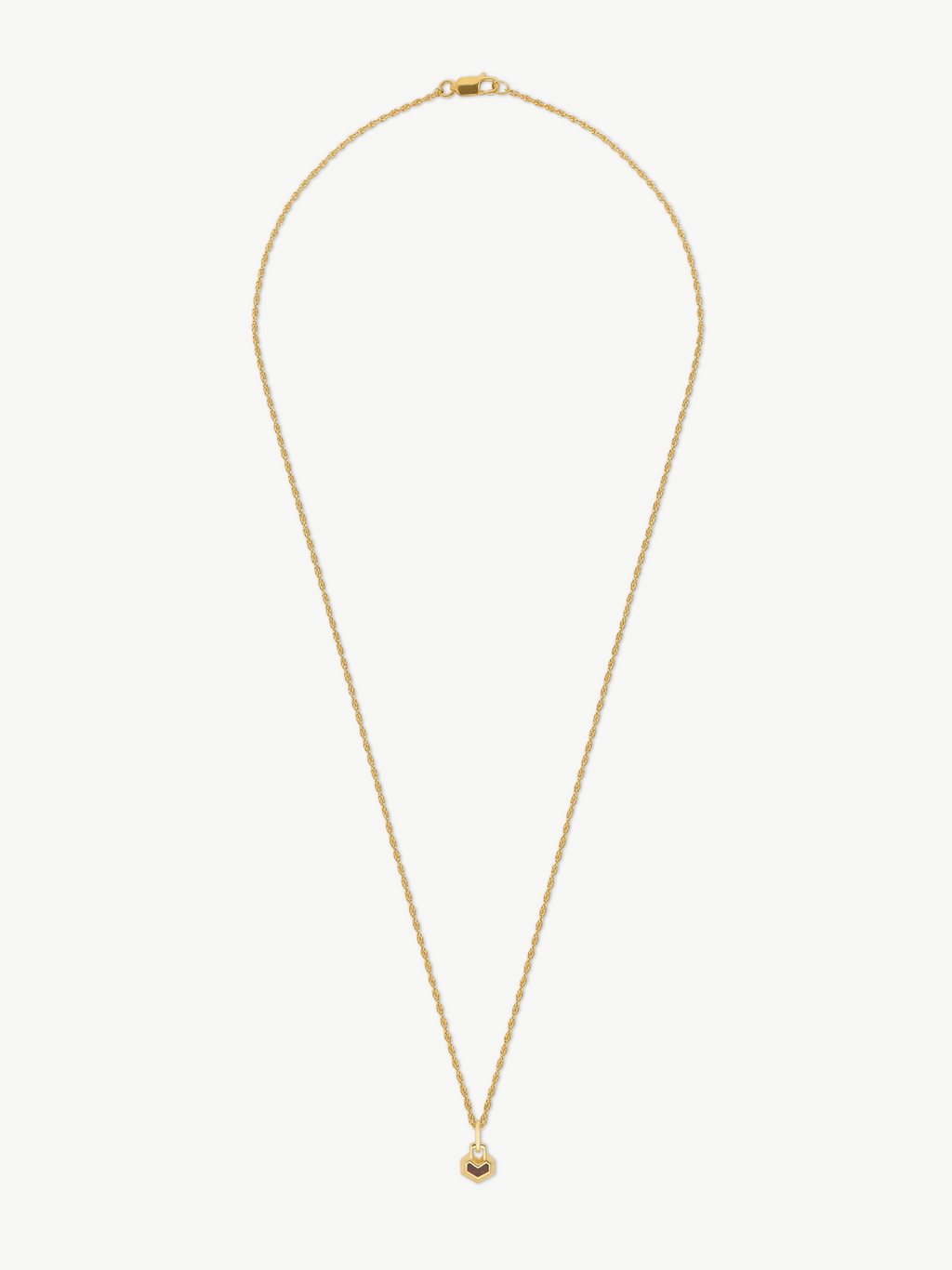 No More Nobody Daryl Red Tiger Eye Heart Necklace - 18k Gold Plated 22"