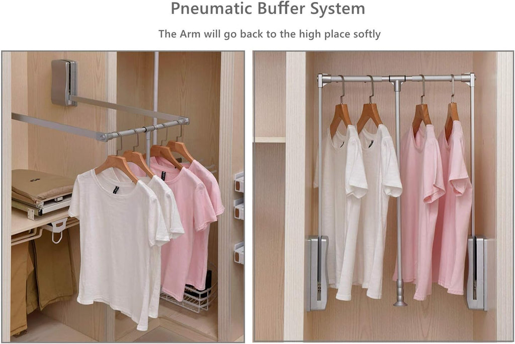 Nisorpa Pull Down Clothes Rail | 890-1210mm Adjustable Wardrobe Lift