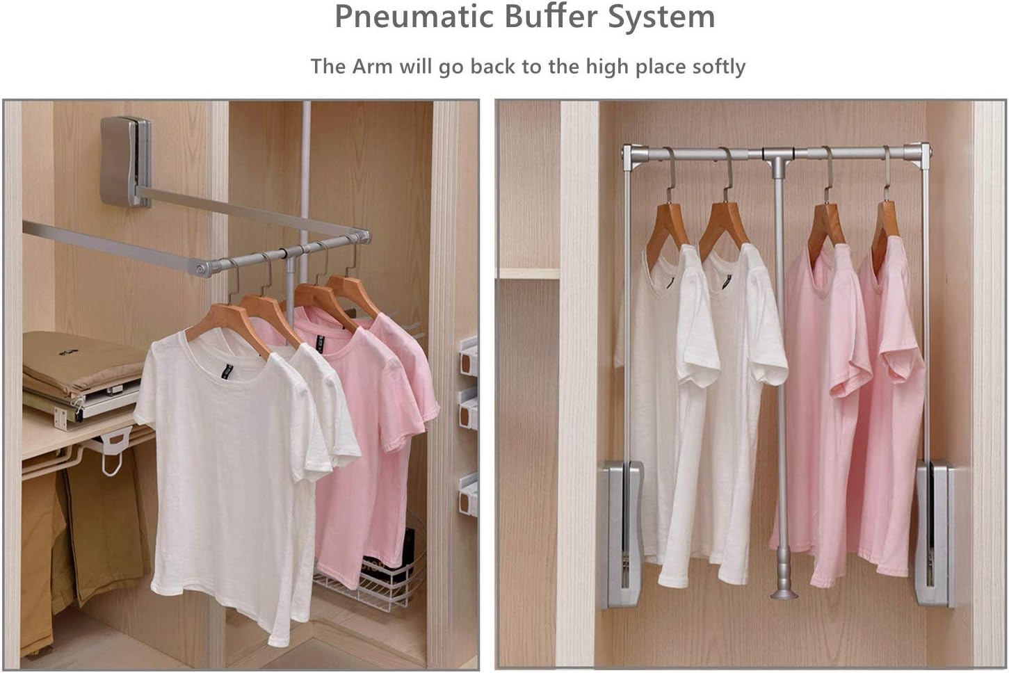 Nisorpa Pull Down Clothes Rail | 890-1210mm Adjustable Wardrobe Lift
