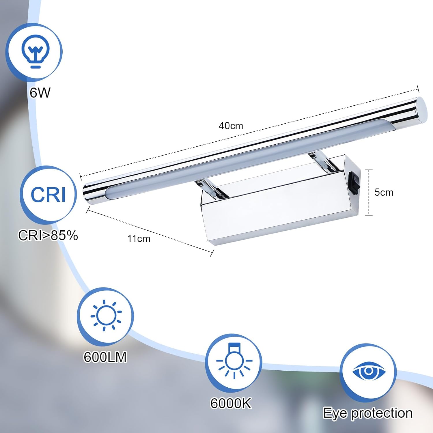 Massive Discounts LED Vanity Mirror Light | IP44 Waterproof & Adjustable