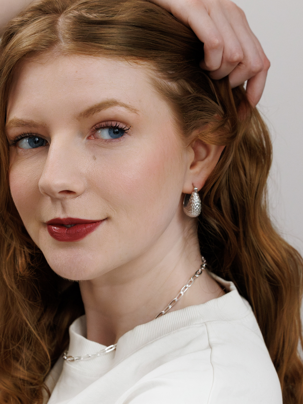 No More Nobody Jude Hammered Recycled Sterling Silver Hoop Earrings
