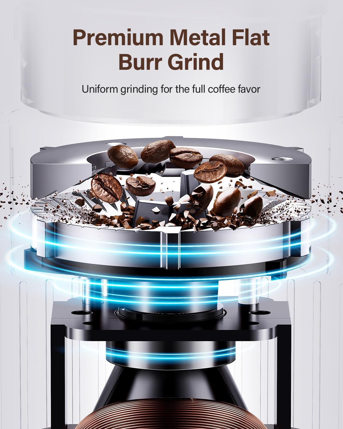 Shardor Electric Burr Coffee Grinder – 25 Grind Settings | Black
