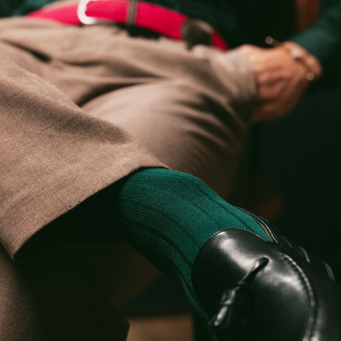 Swole Panda Racing Green Bamboo Socks – Breathable Luxury Dress Socks