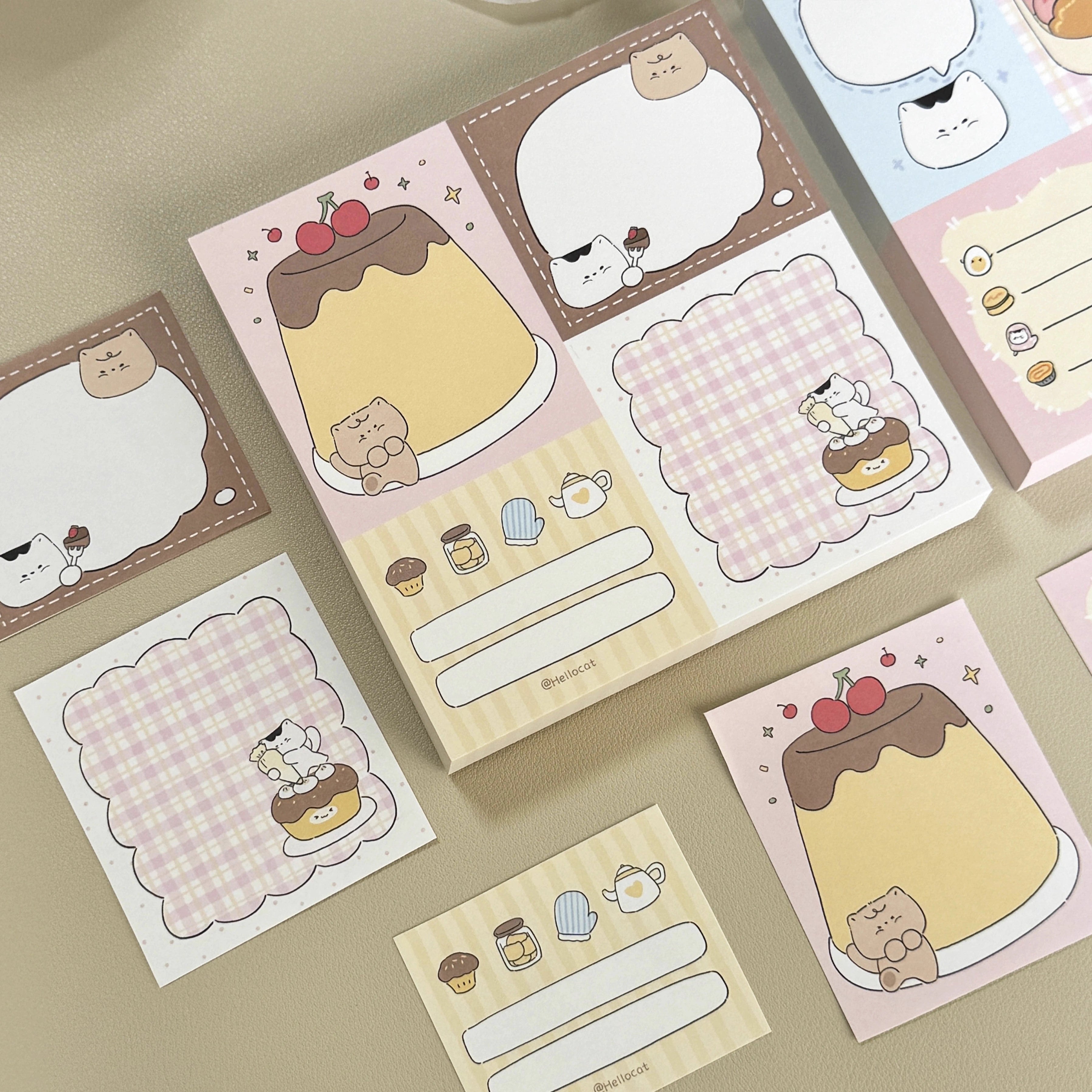 Kitty Patchwork Memo Note Pad | LuLuFun Studio Kawaii 50-Sheet Notepad
