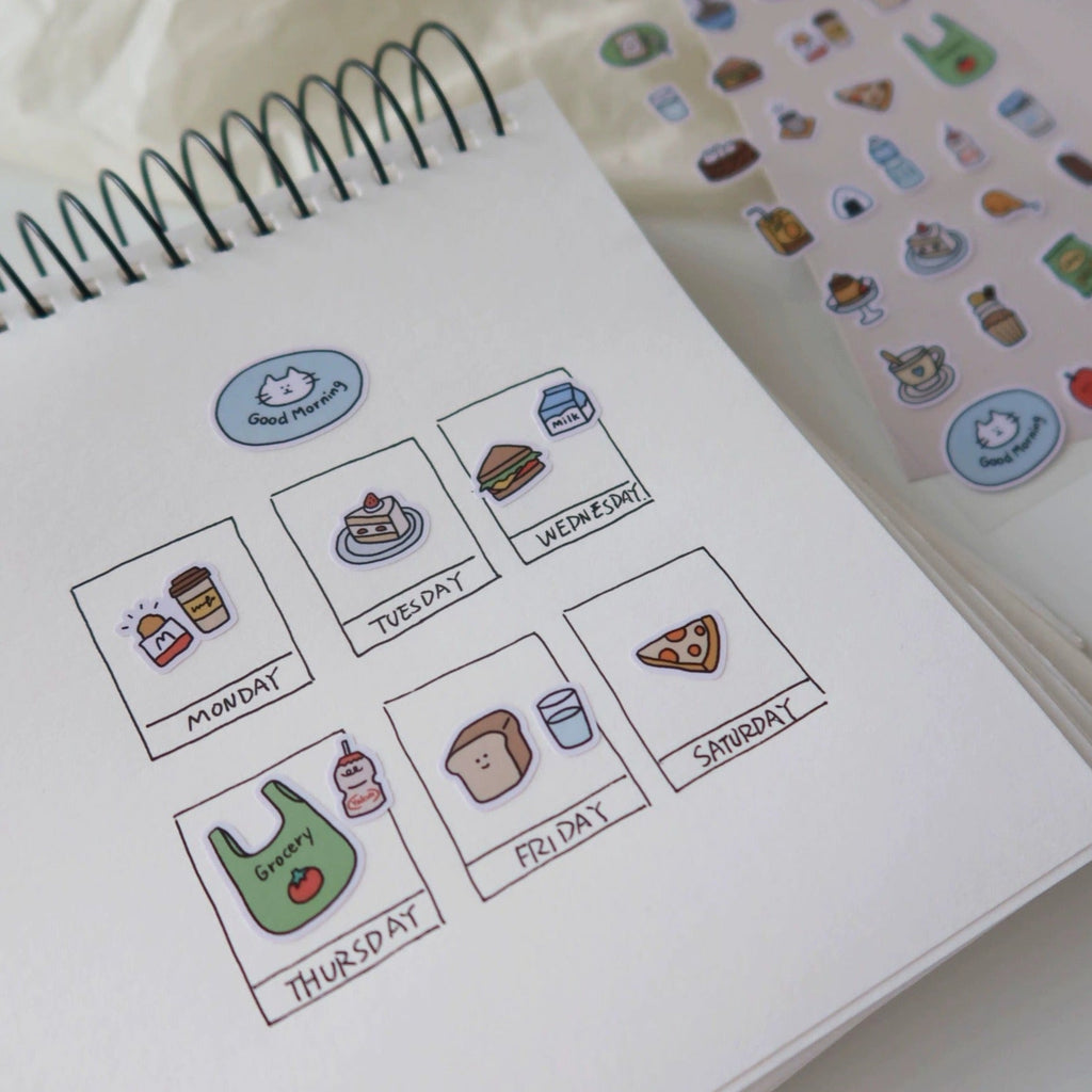 Love Food Cute Sticker Sheet for Journaling by LuLuFun Studio – 10.5x14.8cm