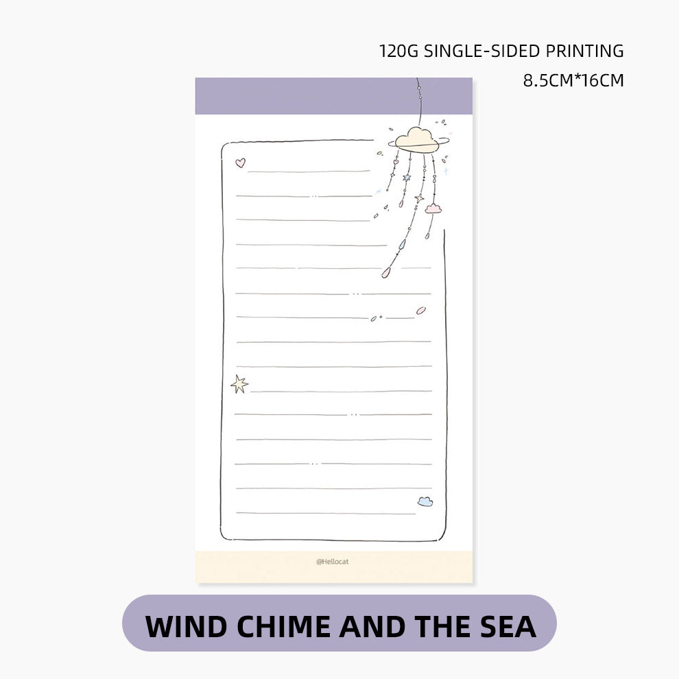 LuLuFun Studio Hello Cat Cloud Memo Pad - 50 Sheet Cute Stationery