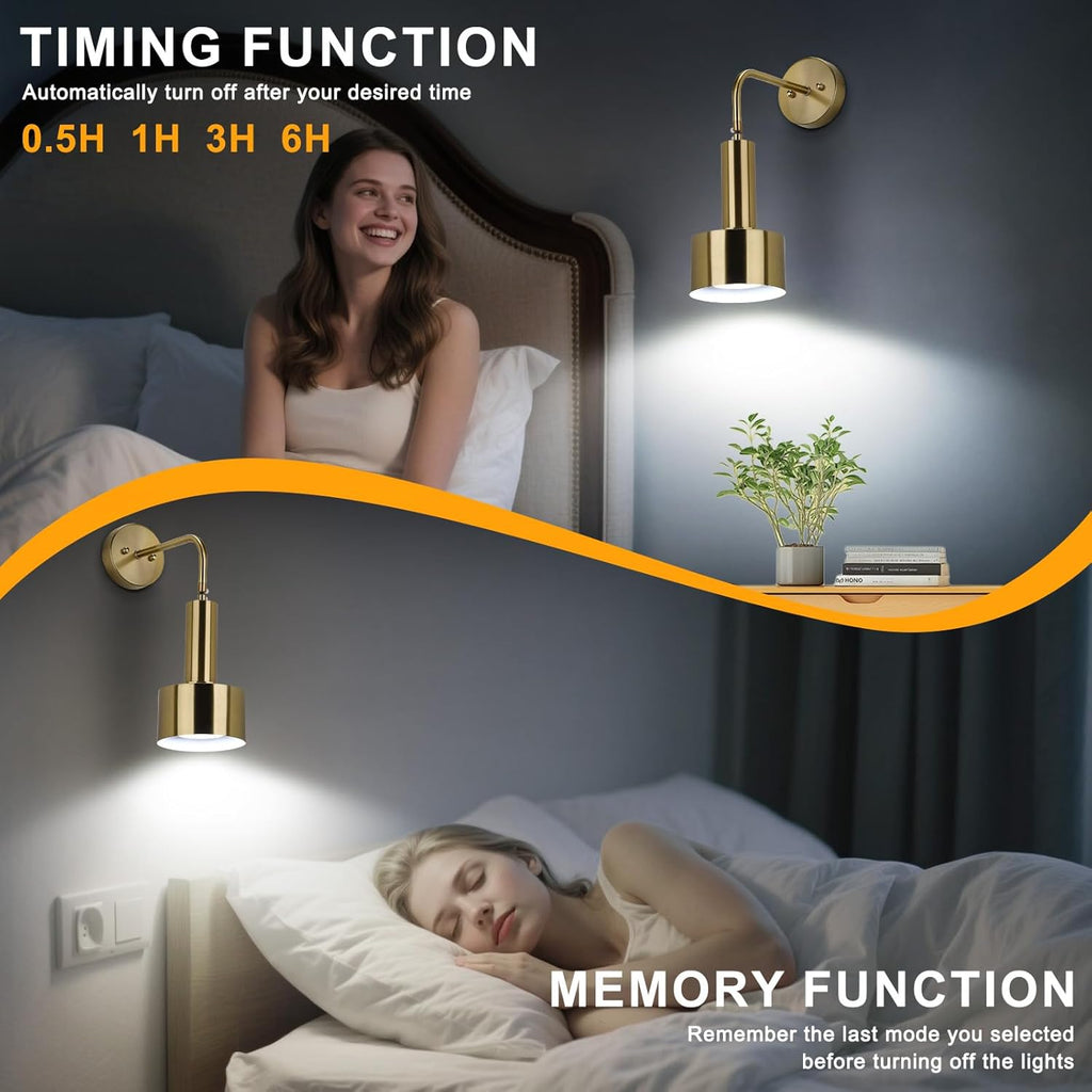 Lightsjoy RGB Wireless Wall Sconce – Rechargeable Magnetic Gold Lamp