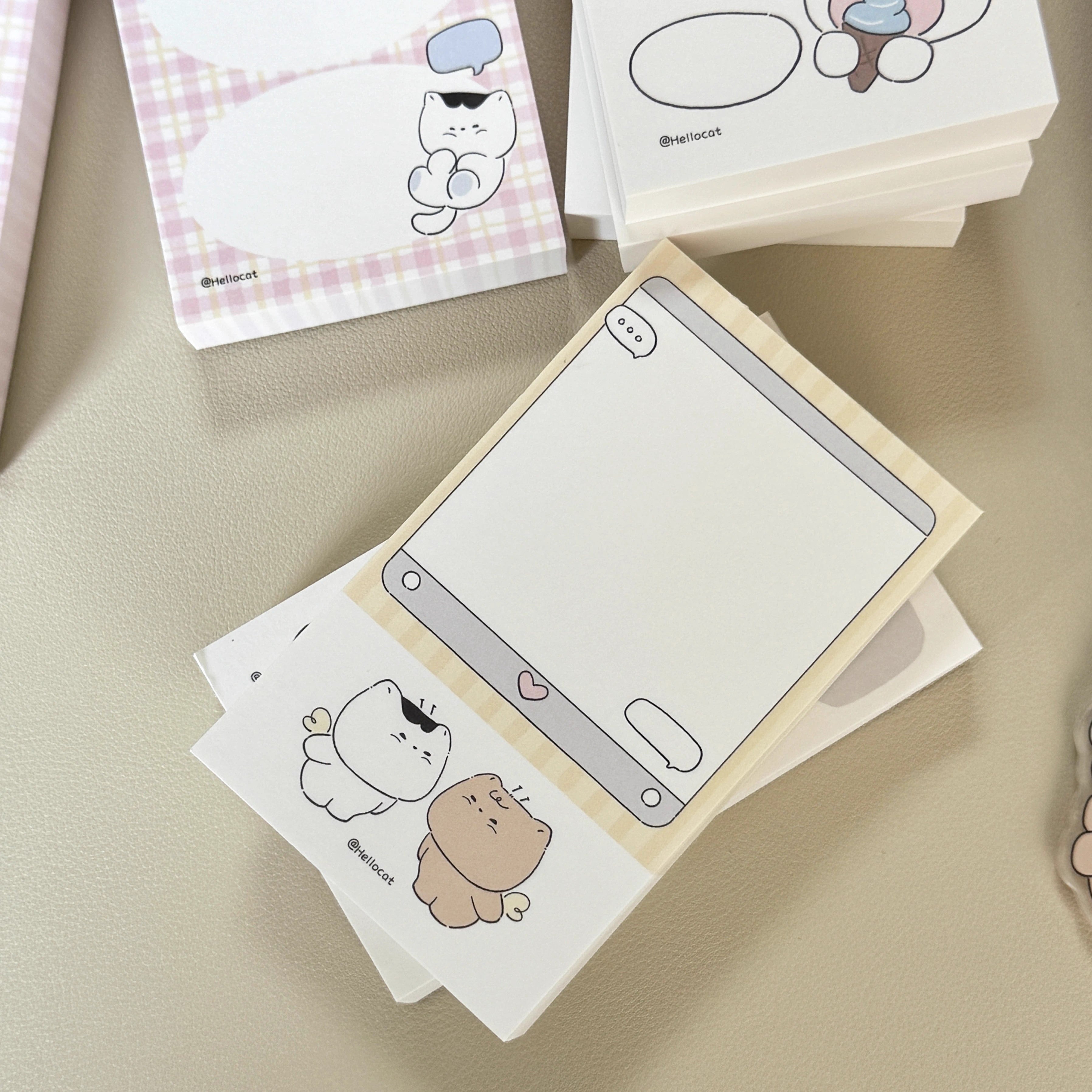 Cat Memo Note Pad by LuLuFun Studio – 50 Sheets Cute Kawaii Stationery