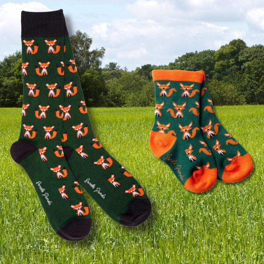 Swole Panda Fox Matching Bamboo Socks – Breathable Family Novelty Socks