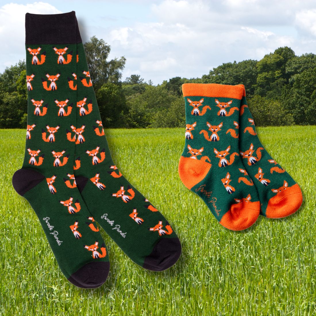 Swole Panda Fox Matching Bamboo Socks – Breathable Family Novelty Socks