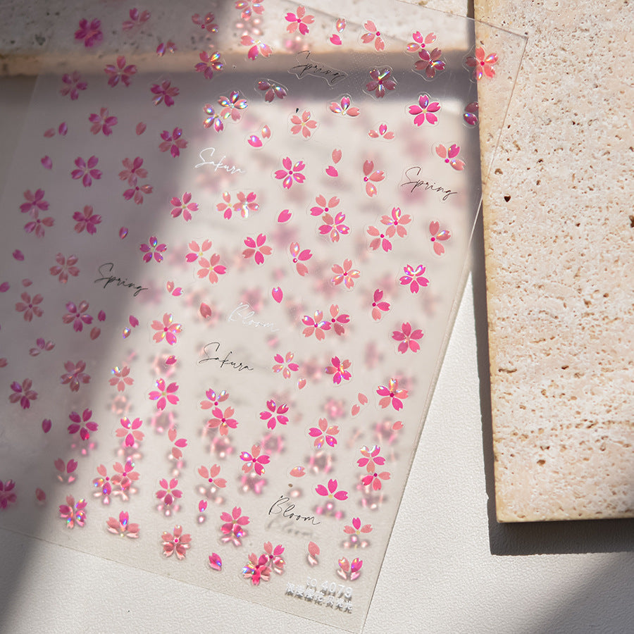 LuLuFun Studio Cherry Blossom 5D Nail Deco Stickers - Jelly Floral Art