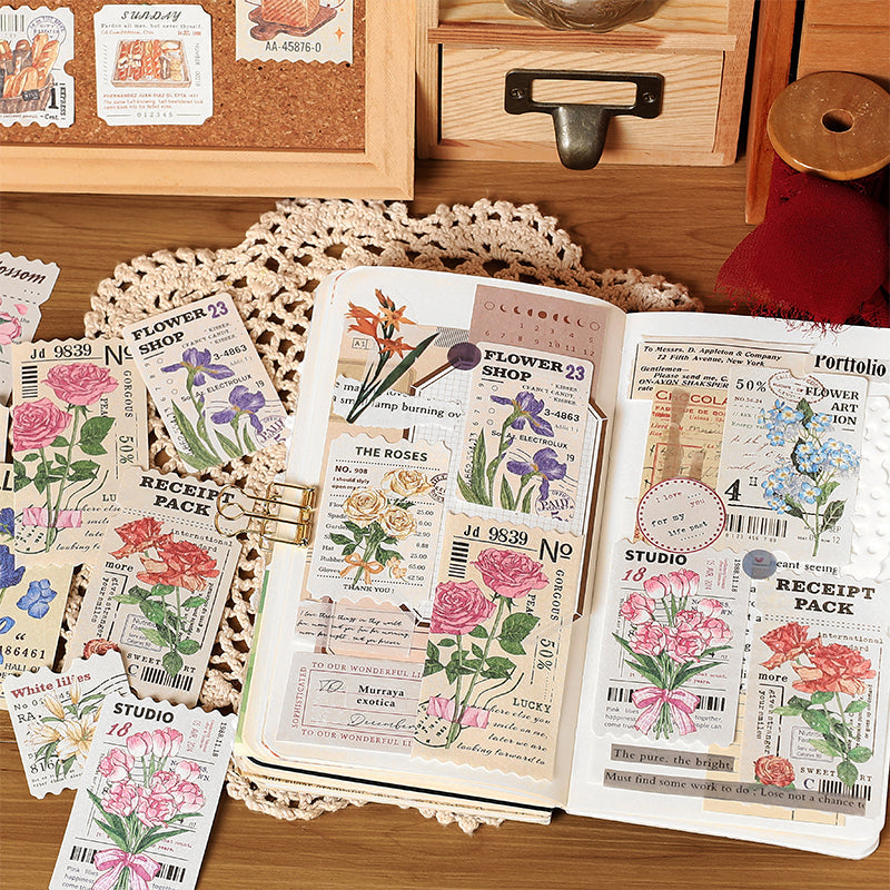 LuLuFun Studio Life Poem Aesthetic Paper Stickers for Journaling, 30pc