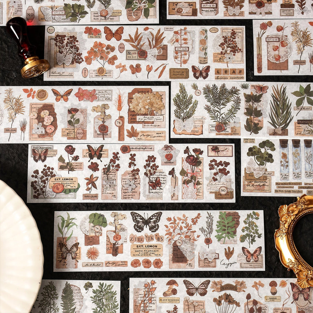 LuLuFun Studio Mountain Plant PET Botanical Stickers for Journaling