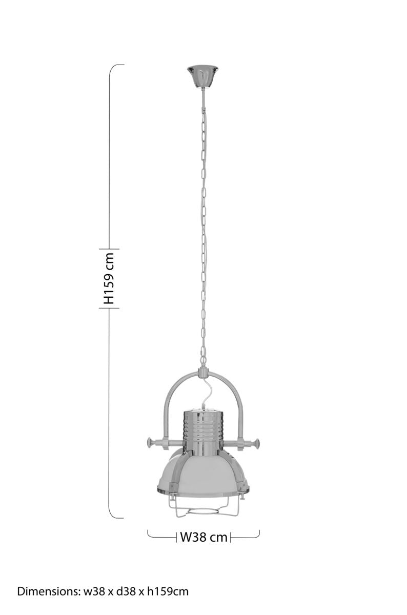 Orsina Industrial Revolution Chrome Pendant Light | Metal Ceiling Light