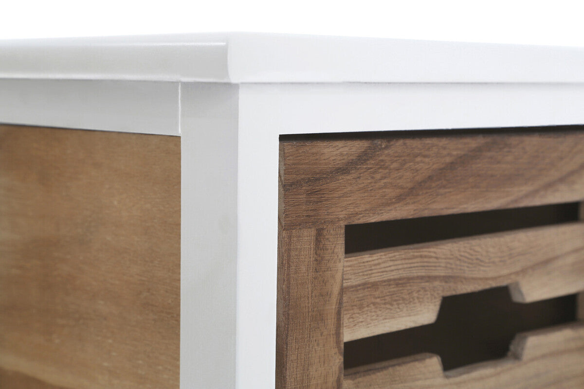 Orsina Portsmouth 2 Drawer Chest – White and Natural Wood Nightstand