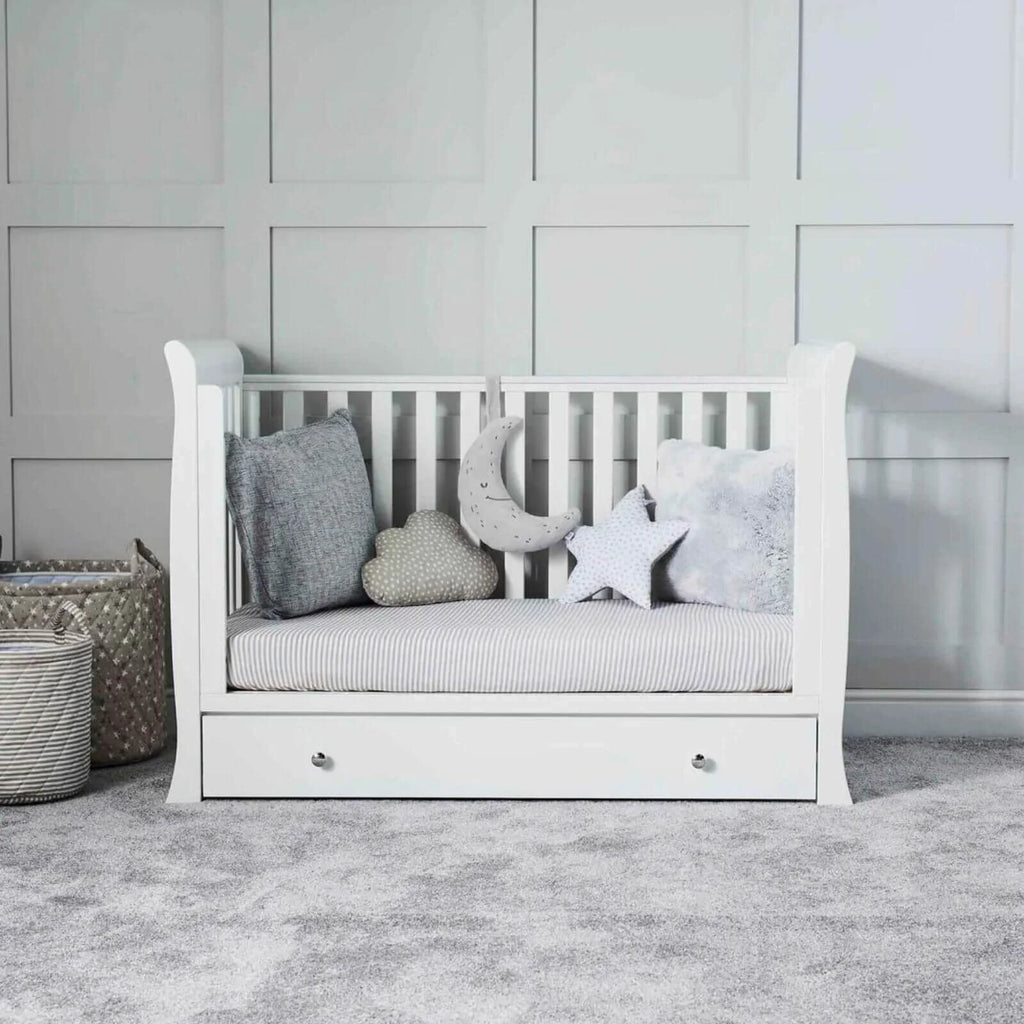 Ickle Bubba Snowdon 4 in 1 Mini 2 Piece Furniture Set White - Premium Pocket Sprung Mattress