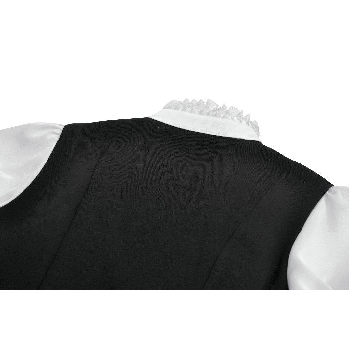 Dark in Love Court-Style Gothic Blouse | Black & White Lace Ruffle