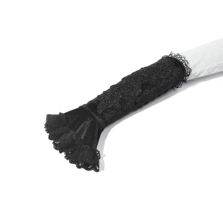 Dark in Love Lillian Victorian Lace Arm Warmers – Black Velvet Gothic