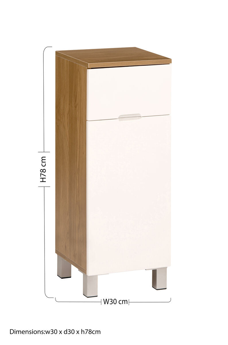 Orsina Vida Oak Effect Standing Cabinet – 1 Drawer 1 Door Storage