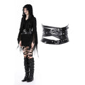 Dark in Love Elvira Goth Waist Belt – Layered Black Faux Leather