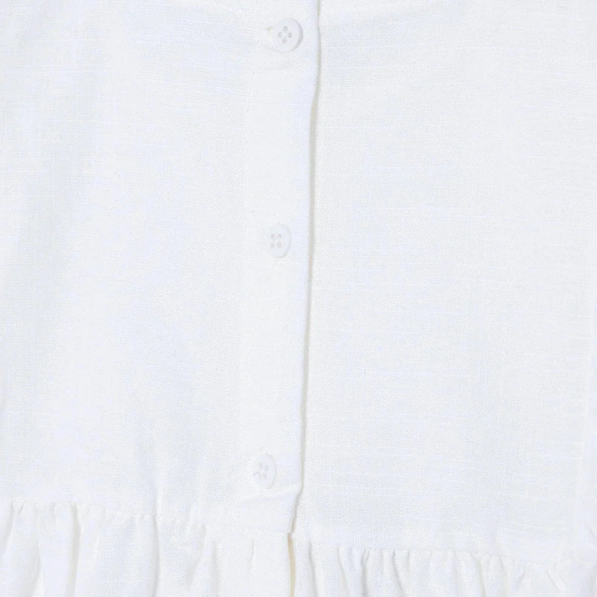 HelloBaby Girls Dress Buttoned Berry Belle Crew Neck Short Sleeve - Ecru