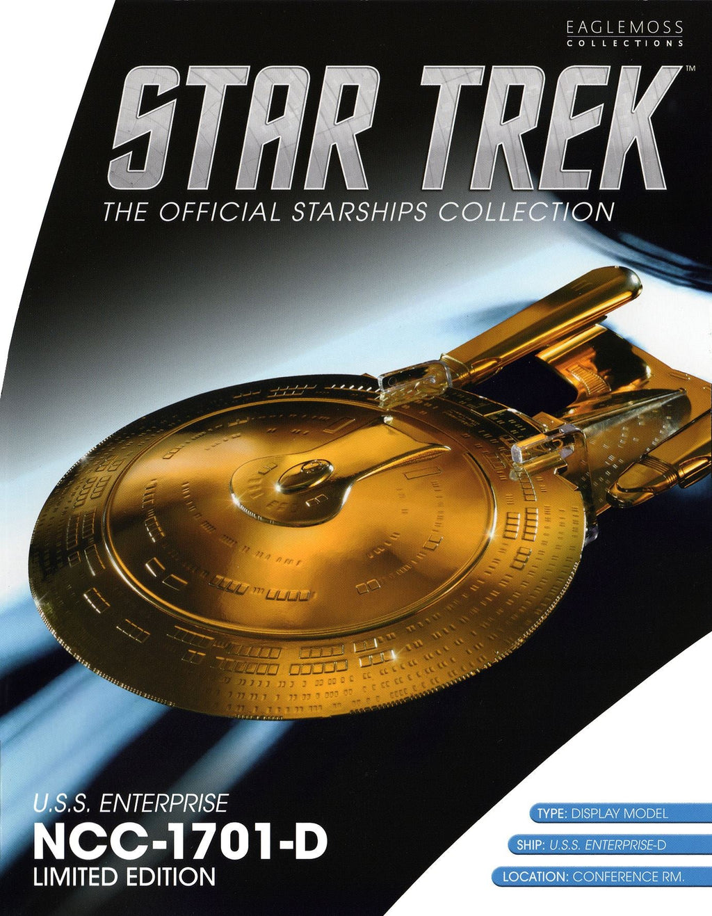 #01 Gold U.S.S. Enterprise NCC-1701-D (Galaxy class) Model Die Cast Ship XL EDITION (Eaglemoss / Star Trek)
