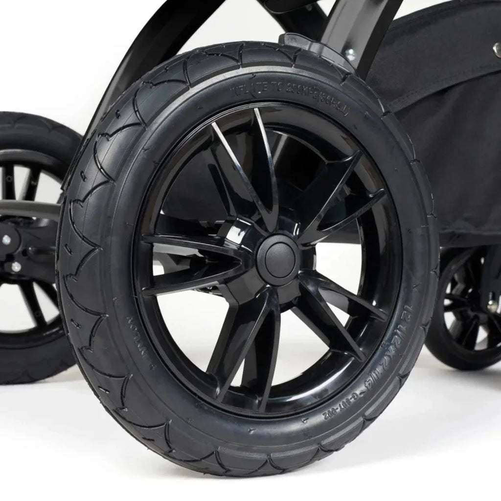 Ickle Bubba Stomp Luxe Travel System with i-Size Stratus Car Seat & ISOFIX Base 12 pcs - Black & Midnight & Tan