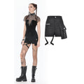 Dark in Love Punk Metal Utility Shorts – High-Waisted Industrial Style