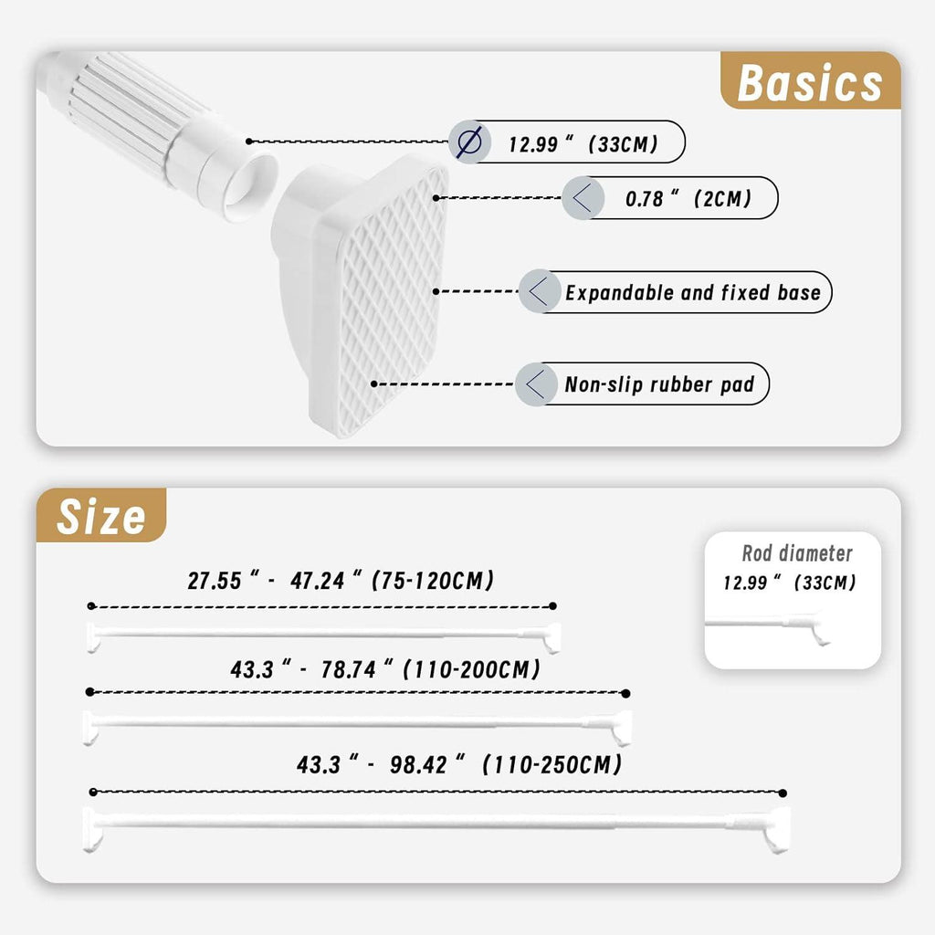 Massive Discounts Telescopic Shower Curtain Rod | 110-200cm No-Drill