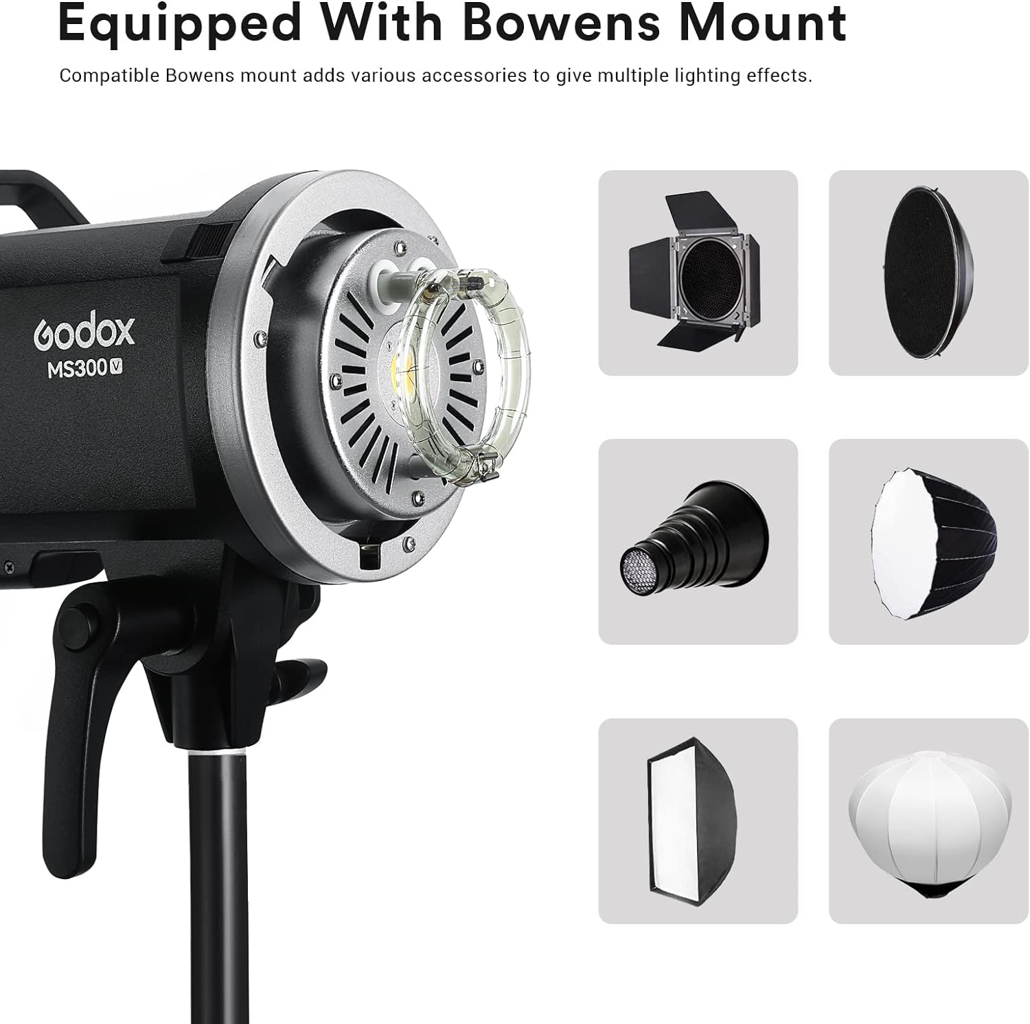 Godox MS300-V Studio Flash – 300W Compact Strobe with Bowens Mount