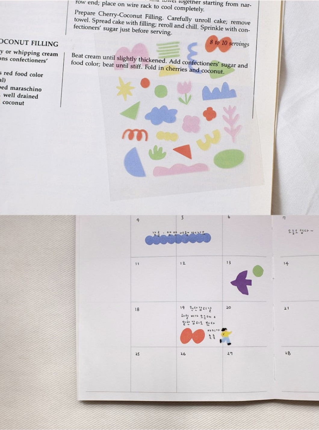 Suatelier Plain.72 Korean Decorative Stickers for Journaling - 3 Sheets