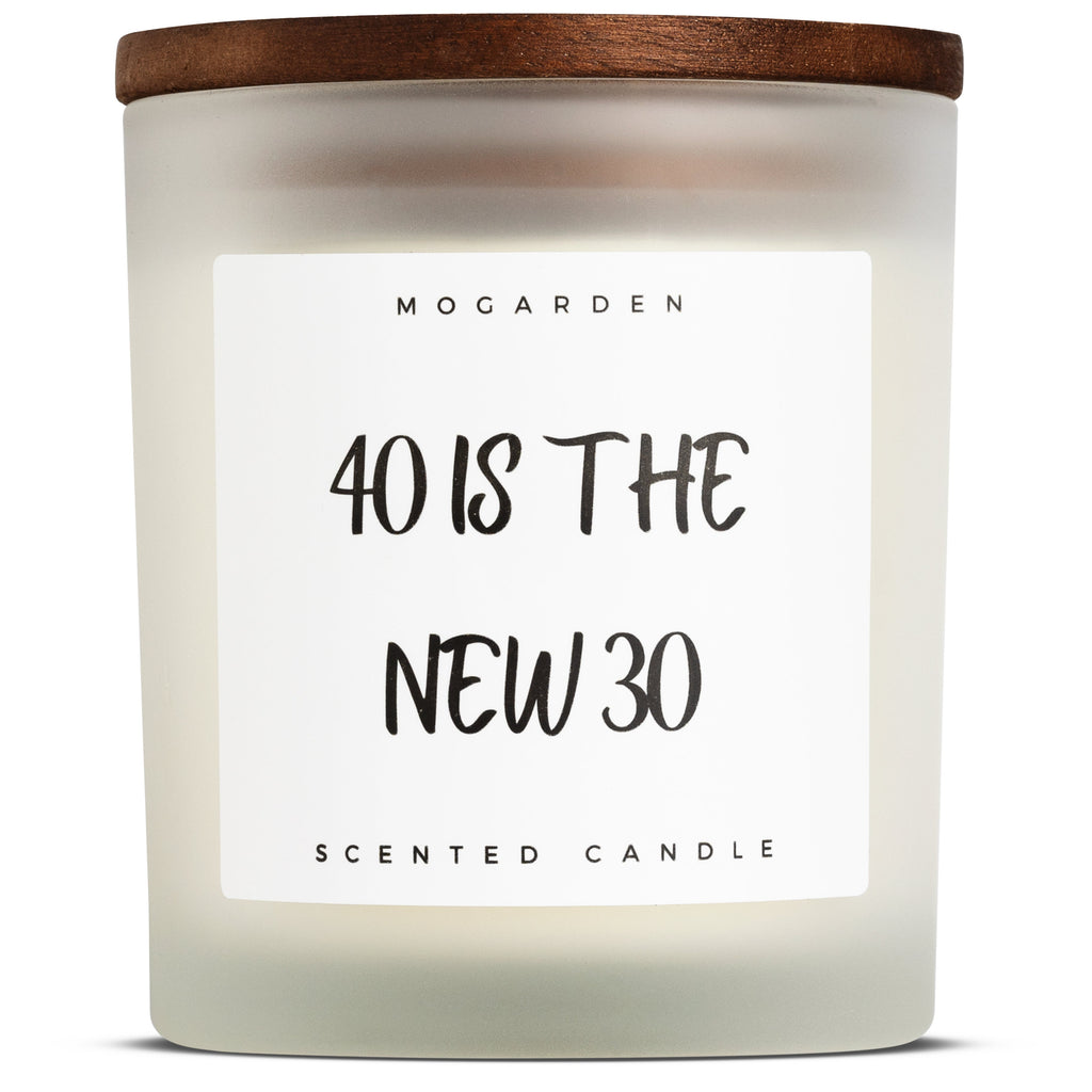 Mogarden 40th Birthday Candle | Luxury Vanilla Amber Soy Wax Gift - 220g