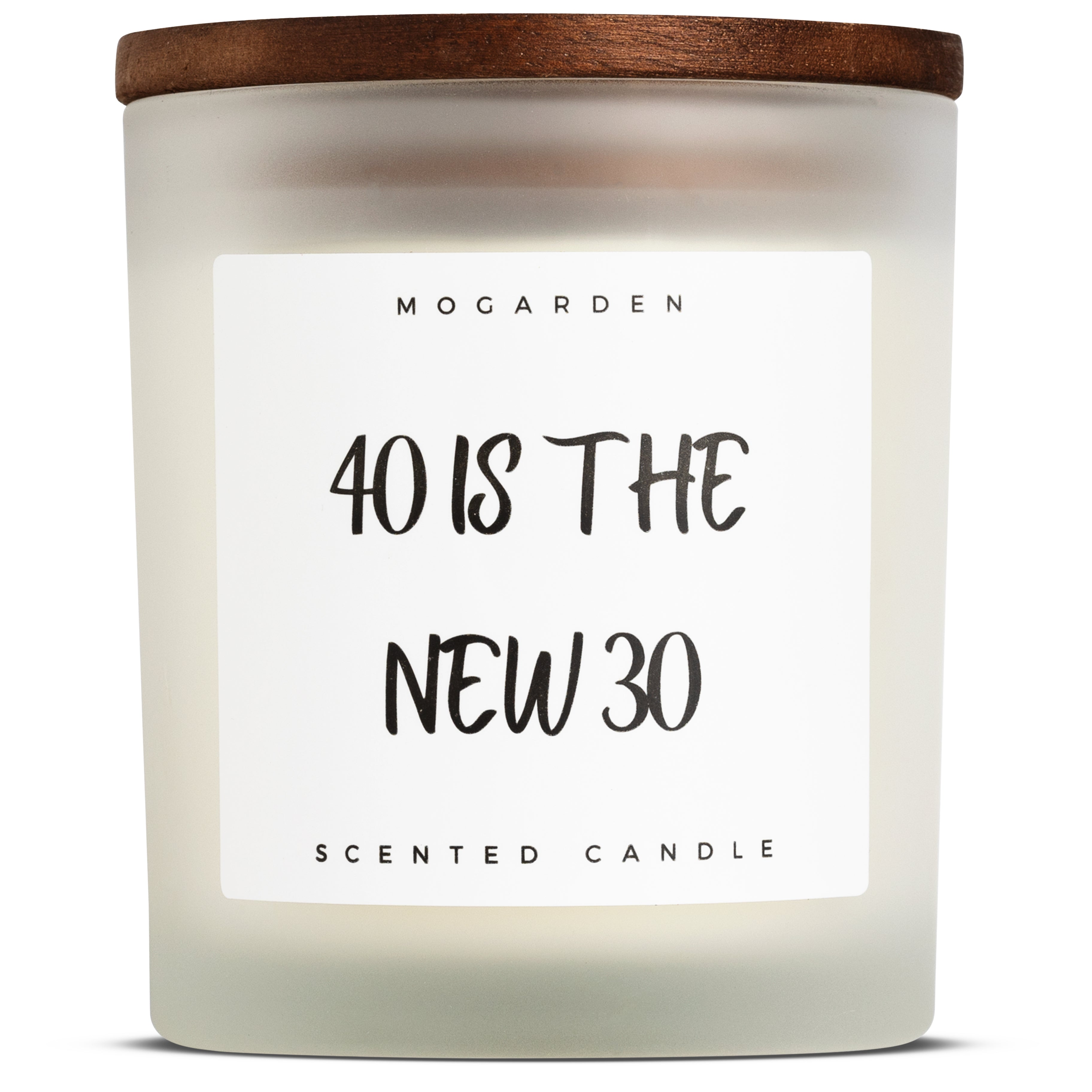 Mogarden 40th Birthday Candle | Luxury Vanilla Amber Soy Wax Gift - 220g