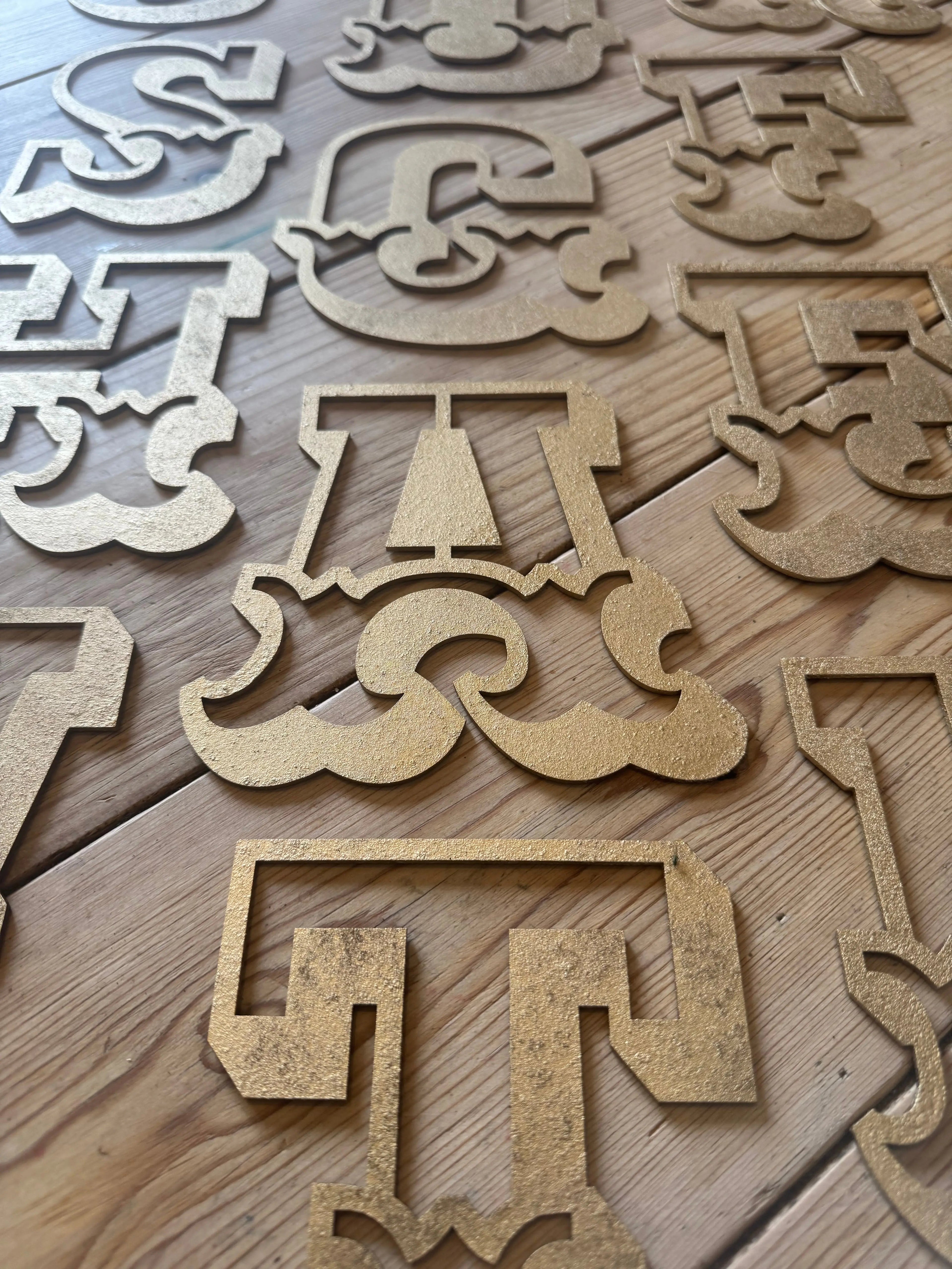 Rustic Gold Metal Carnival Letters | Distressed Steel Signage by Norfolk