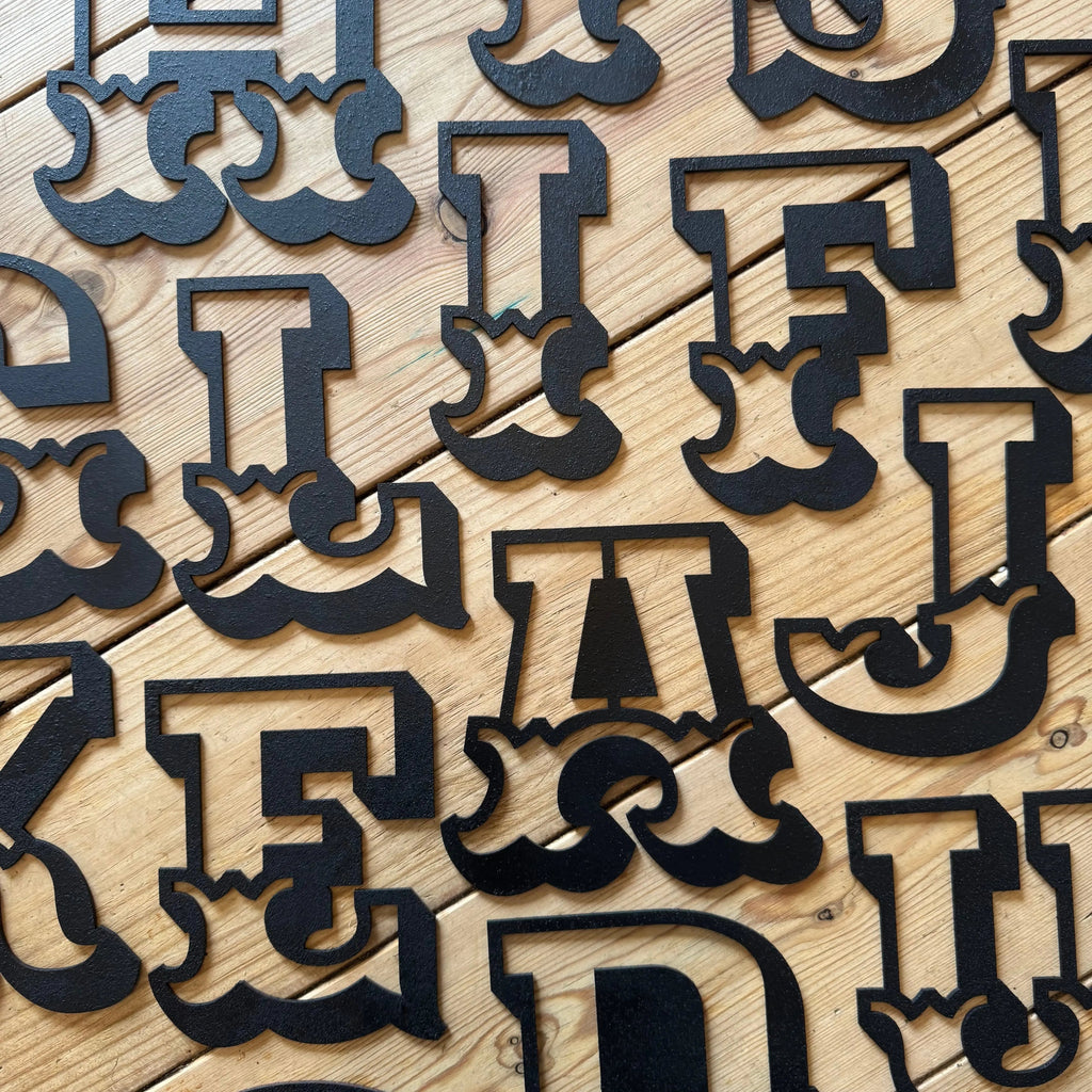Rustic Black Metal Carnival Letters | Industrial Steel Wall Decor by RWN