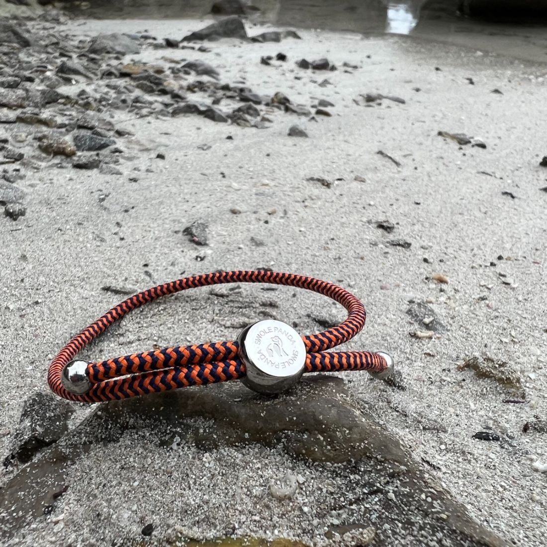 Swole Panda Recycled Rope Bracelet – Blue & Orange Zigzag Unisex