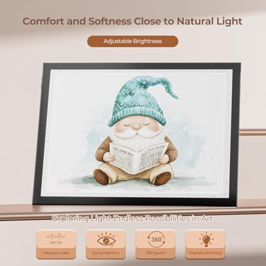 DONPODER A3 LED Light Box – 5500 Lux Portable Tracing Pad for Crafts