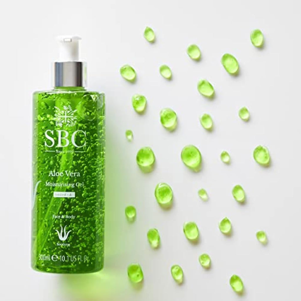 SBC Skincare Aloe Vera Moisturising Gel – Cooling Aftersun & Face Mask 1L
