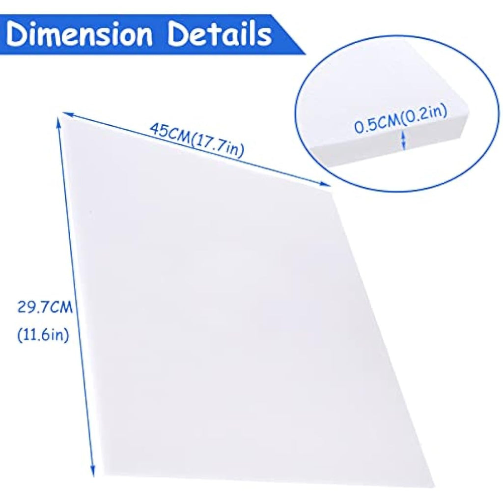 ASelected A3 White Foam Board - 5mm Thick Polystyrene Sheets (10 Pack)